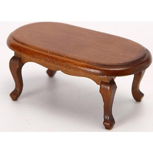 Dollhouse Teatable Multifunctional Retro Wooden Dollhouse Wooden Furniture Coffee Table for Playing