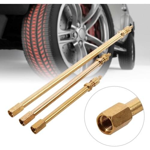 Brass Auto Tire Valve Extension Adaptor, Air Tyre Stem Extender Inflation Stright Bore for Motorcycle, Bike, Mower and Scooter