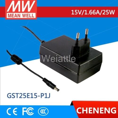 MEAN WELL original GST25E15-P1J 15V 1.66A meanwell GST25E 15V 25W AC-DC High Reliability Industrial Adaptor