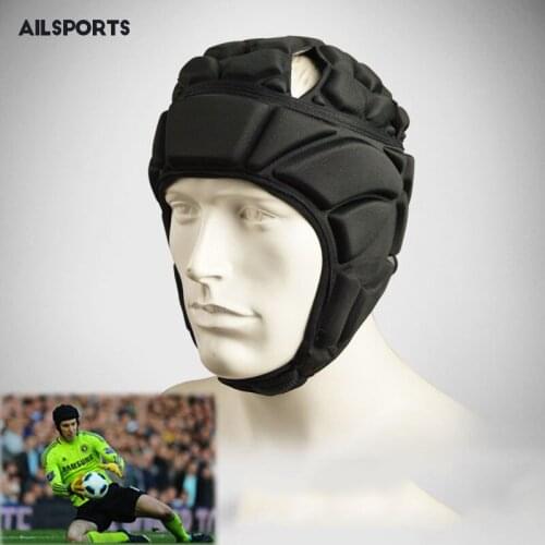 Mens Professional Soccer Sets Black Football Goalkeeper Uniforms Helmet Long-sleeve Clothes Pants Sportswear for Outdoor Sports