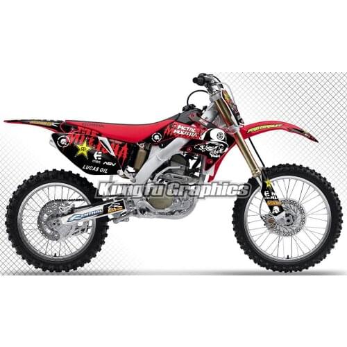 KUNGFU GRAPHICS Waterproof Stickers Vinyl Decals Kit Custom Wrap for CRF 250 R CRF 250R CRF250R 2006 2007 2008 2009