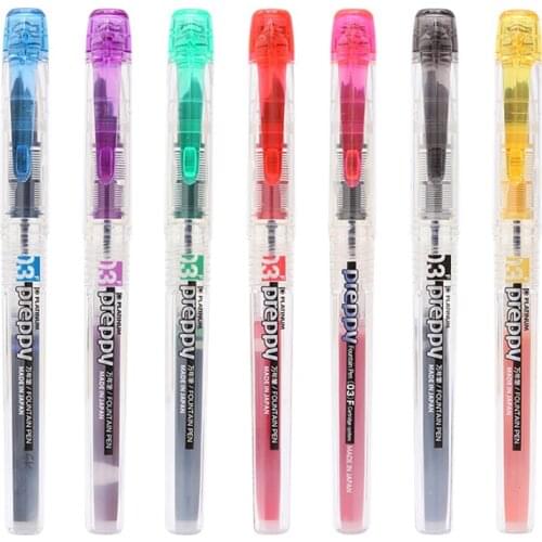 3pcs Japan Platinum 3 Preppy Fountain Pen Set - F Tip PPQ-200 3P Writing Supplies Transparent rod student pen