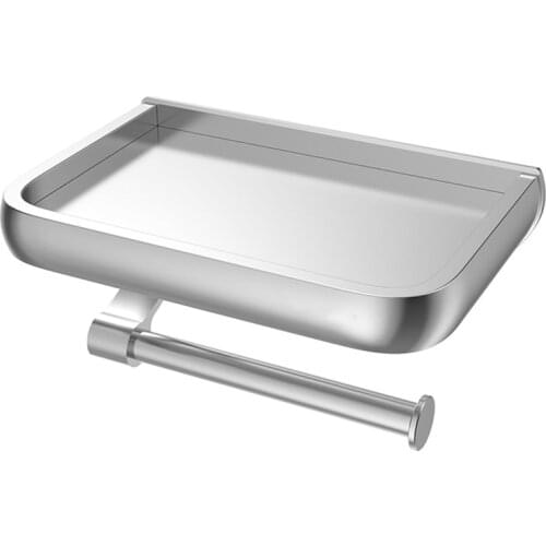 Wall Mounted Toilet Paper Holder Tissue Paper Holder Toilet Roll Dispenser With Phone Storage Shelf For Bathroom Accessories