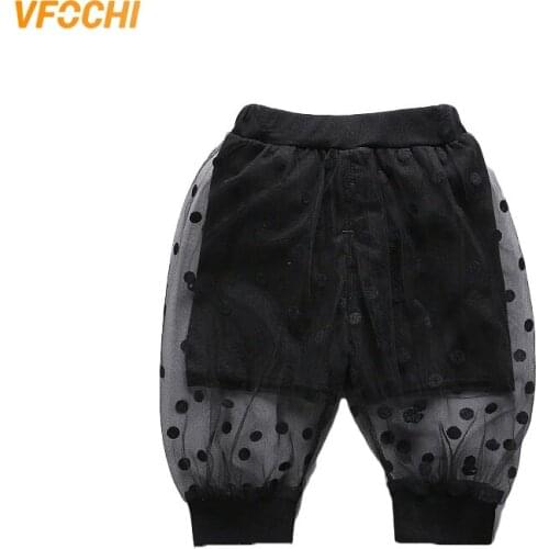 VFOCHI 2021 New Girls Pants Dot Summber Anti-mosquito Pants Stretch Waist Kids Pants Children Trousers Thin Baby Girls Pants