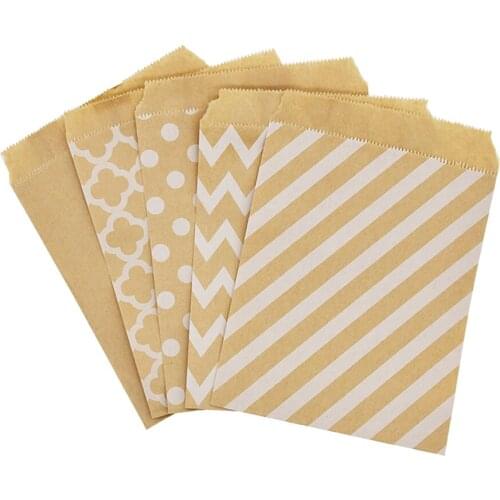 New Kraft Paper Bags For Gifts Food Cookie Biscuits Candy Bag Packaging Christma Wedding Birthday Party Decor