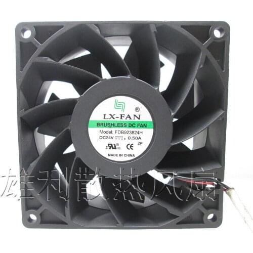 Original FDB923824H 24V 0.50A 9CM 9038 2-wire inverter DC cooling fan turbocharged fan