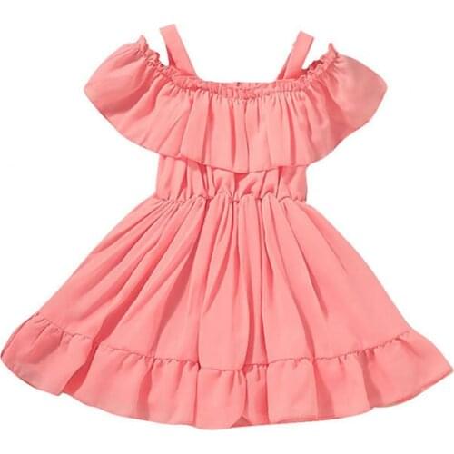 Toddler Dress Sleeveless Breathable Polyester Solid Color Girls Dress for Outdoor Beach Girls Casual Dresses Birthday Gifts