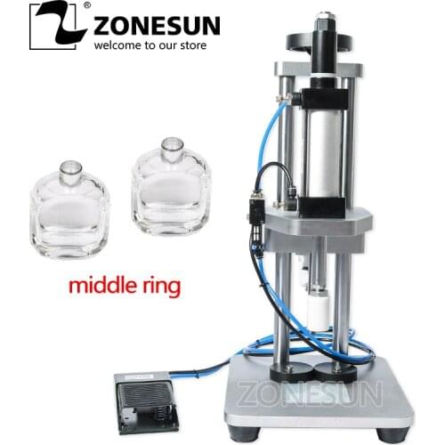 ZONESUN Pneumatic Perfume Glass Bottle Capping Machine Desktop Perfume Collar Small Bottle Crimping Pressing Machine