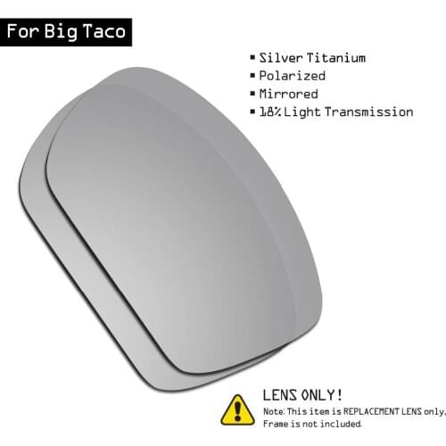 SmartVLT Polarized Sunglasses Replacement Lenses for Oakley Big Taco - Silver Titanium