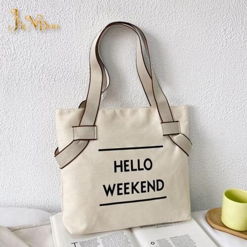 Large Capacity Canvas Shoulder Bag Tote For Women Fabric Cotton Reusable Shopping Bag Female Eco Casual Beach Handbag Purse