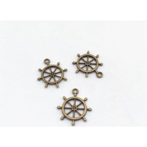 Vintage 15 pcs zinc alloy rudder charms fit DIY handmade necklace earring bracelet charms Jewelry Making carft