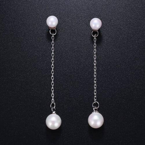 Emmaya Fashion Long 2 Pearls Women Tassel Earring High Quality Imitation Pearl Earrings for Women Gift