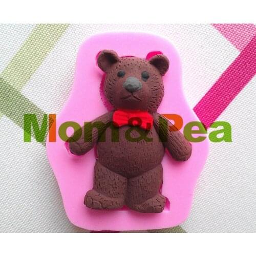 Mom&Pea 0167 Free Shipping Bear Shaped Silicone Mold Cake Decoration Fondant Cake 3D Mold Food Grade Silicone Mould