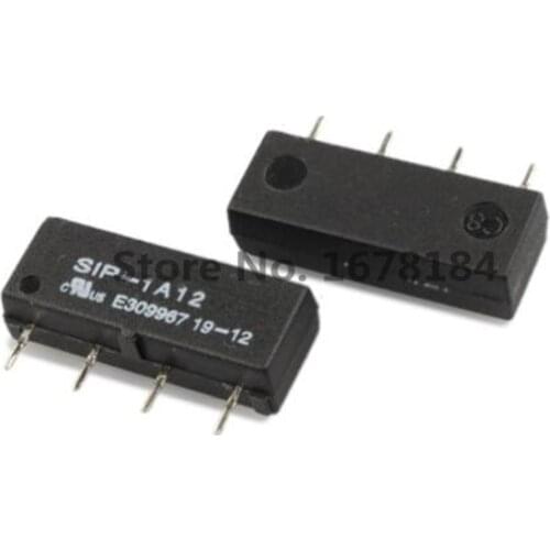 10PCS/lot SIP-1A12 DC12V miniature 4 pin single in-line package normally open