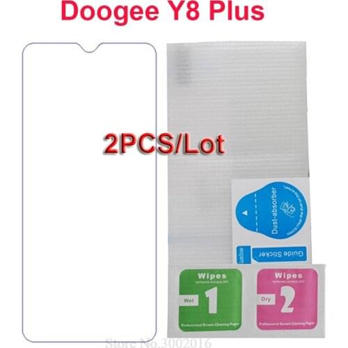 2Pcs For Doogee Y8 Plus Tempered Glass Screen Protector 9H Toughened Front Film on Dooge Y 8 Y8Plus Smartphone Glass Protector