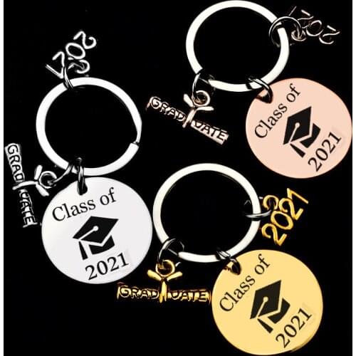 2021 Graduation Ceremony Key Chain Graduation Certificate Graduation Souvenir Bachelor Hat Class Badge Keychains