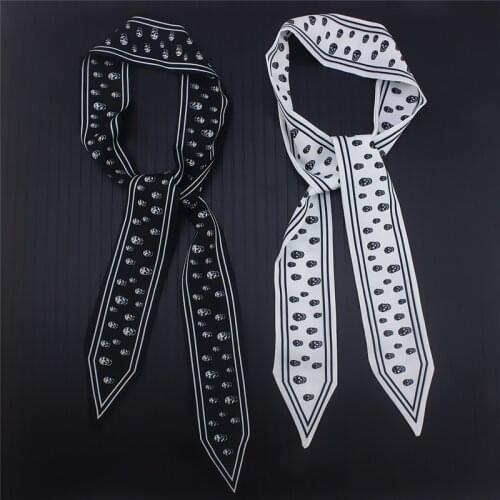 2021 Fashion Silk Scarfs Women Skinny Bag Handle Scarves Tie Leopard Print Neck Scarfs Lady Head Hair Band Turban Ribbon