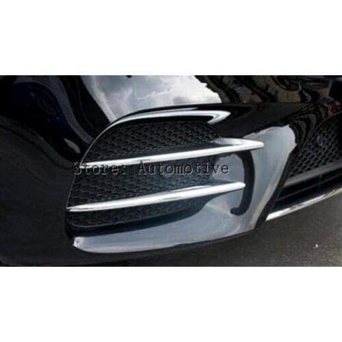 For Mercedes Benz E Class W213 ABS Chrome Front Fog Lamp Cover Trim 2016-2017 4pcs