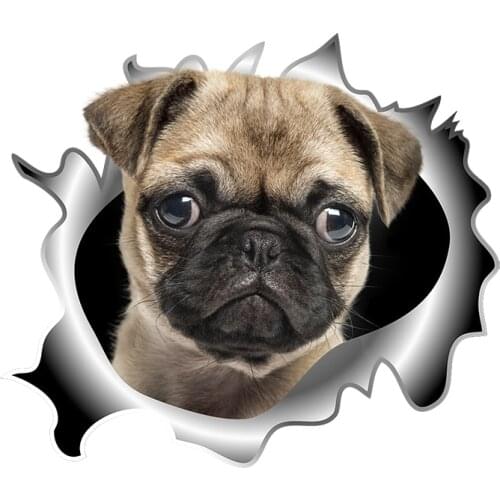 Three Ratels C518 pug 3D Dogs car sticker wall stickers for boys home decoration accessories for living room
