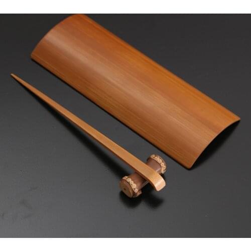 Bamboo tea ceremony three-piece set Puer tea needle tea spoon tea box, hand-made tea lotus tea set Kung fu tea gift