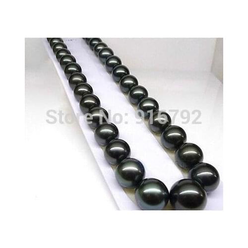 Free shipping FINE JEWELRY HOT SELL NEW 18'' 10-11mm AAA+ Tahitian Black Pearls Necklace