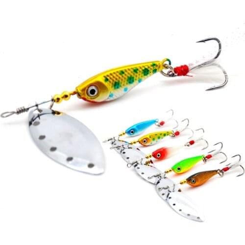 Spinner Spoon Metal Fishing Lure 16g Sequins Crankbait Spoon Artificial Baits Wobbler Rotating Bait with Treble Hooks