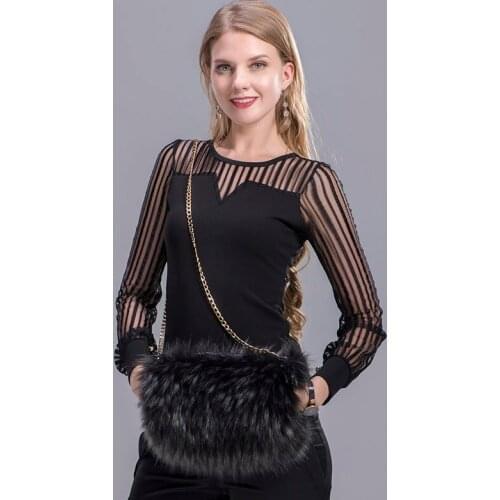 MS.MinShu Brand Winter Hand muff Faux Fur Bag Muff Winter Mittens Fashion Woman Handmuff With Bag Hand Warmer