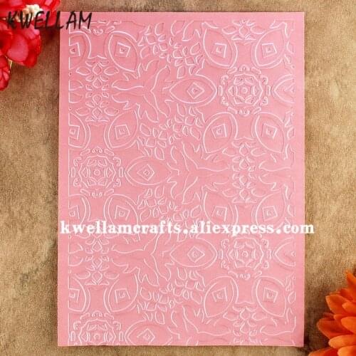 Flowers Plastic Embossing Folder For Scrapbook DIY Album Card Tool Plastic Template 11.1x15.5cm KW8060716