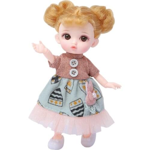 Children Toys Mini Cute 16cm 1/12 BJD Doll Girls Princess Dress Up Play House Gift Decoration Girl Toy With Clothes New arrived