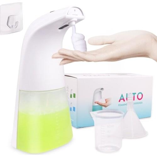 Behogar Soap Dispenser Touchless Hands-Free Automatic Foaming Soap Washer Bottle with Measuring Cup Funnel for Home Office