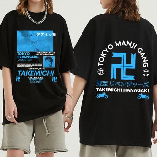 Anime Tokyo Revengers T Shirt Men Harajuku Summer Tokyo Manji Gang Takemichi Graphic Tops Tees Cartoon Unisex T-shirt Male