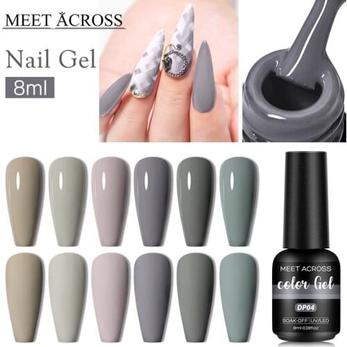 8ml Gel Nail Polish Gray Semi Permanent UV Gel Nude Pink Nail Varnishes Base Top Coat Gel Nail Polish Manicure DIY Design