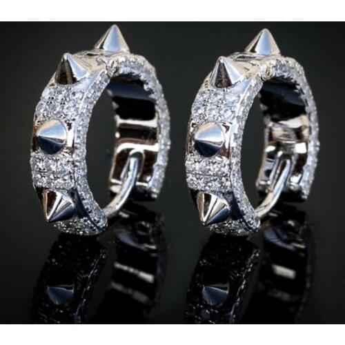Hot-selling Earrings In Europe and America, Punk Tip Rivets, Zircon Ear Buckles, General Trend Ear Jewelry for Men and Women