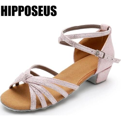 Hipposeus Girls Latin Dance Shoes Women Ladies Ballroom Modern Tango Samba Rumba Dancing Performance Practise Shoes Dropshippong