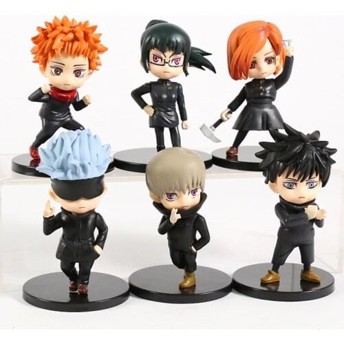 Jujutsu Kaisen Gojo Satoru Itadori Yuji Fushiguro Megumi Kugisaki Nobara Inumaki Toge Q Ver PVC Figures Toys Dolls 6pcs 8pcs Set
