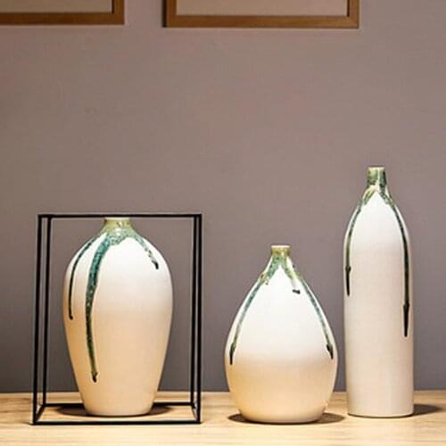 Ceramic vase new Chinese style simple modern flower arrangement dried flowers flower branches living room study room decoration