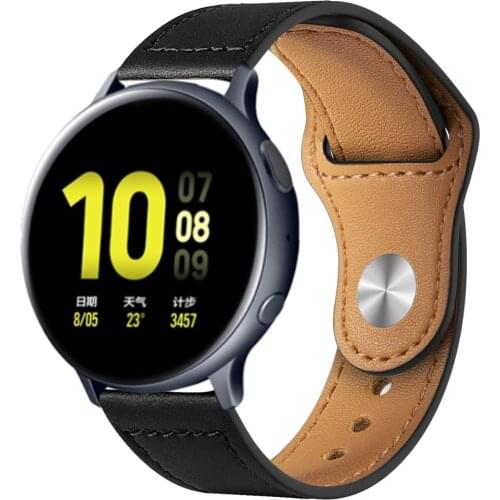 Leather Band For Samsung Galaxy watch Active 2 strap Gear S3 Frontier 20mm 22mm bracelet Huawei GT/2/Pro Galaxy 3 45mm/42mm/46mm