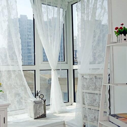 Lace Tulle Curtain European style Jacquard Knitted Window Screen Door Curtain Bedroom Balcony Gauze Curtain Customize Home Decor