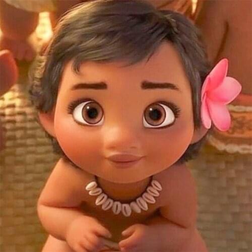 Hot sale 5D Full Square/round Diamond Painting diy Cross Stitch Home Decor Mosaic Lovely little girl Moana Cartoon