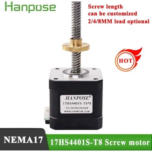 NEMA17 42 Stepper Motor 17HS4401S-T8*2 310mm Screw Rod Linear Z-Motor with Trapezoidal Lead Srew electronic automatic equipment