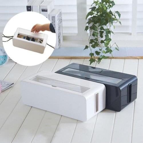 Cable Organizer Box Hard Plastic Power Strip Storage Box Cable Management Box Holder Dustproof Cover Home Cable Winder Organizer