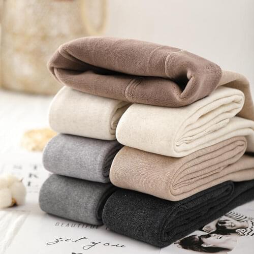 Autumn Winter Warm Leggings Women Clothing Solid High Waist Velvet Leggings Femme Pants Thicken Black Leggings 15 Colors Q4521