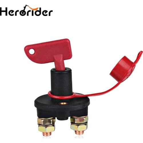 Marine RV Truck Boat Car Battery Switch Cut Off Power Battery Isolator Disconnect Switch With Removable Key Waterproof Cover M10