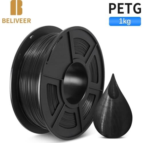 PETG Filament 3D Printer DIY Gift Material 1.75MM 1KG 3D Printing Consumable Material With Spool Industry Pieces BELIVEER 3D