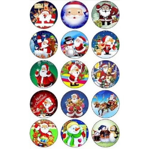50PCS Charm Christmas Snowman Snap Button Charms Time Gem Gift Jewelry For 18MM DIY Button Snap Bracelet Necklace