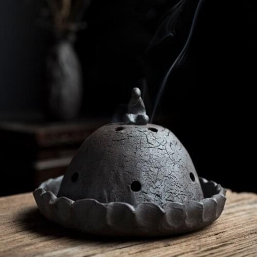 Handmade stoneware incense burner household tray incense aroma diffuser creative sandalwood indoor decoration