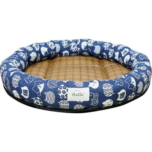 Dog Summer Mat Round All season Use Cool Nest Cat Mat Bed For Medium Small Dogs Top Quality printing Design Cats Sleeping Cave