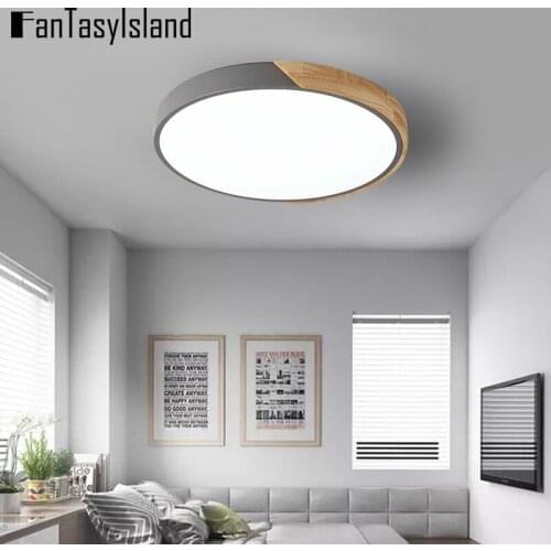 Led Ceiling Light Bedroom Ultra Thin Lamp Wooden Ceiling Lamp For Living Room Bedroom Kitchen home lighting Fixtures
