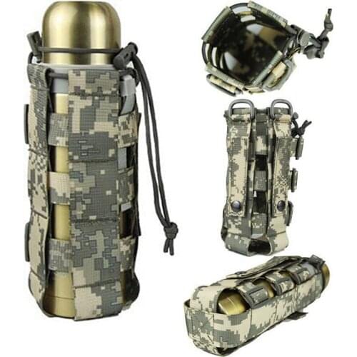 Tactical Molle Water Bottle Bag Military Canteen Cover Holster Travel Camping Outdoor Shoulder Kettle Holder Kettle Carrier Bag