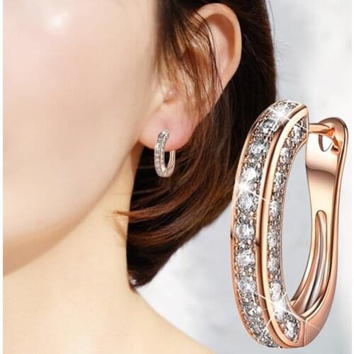 Women Fashion Rhinestone Decoration Ear Stud Rings Jewelry Gift earrings for women сережки 2020 новинка
